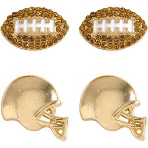 Fashion Sports Stud Earring Set – Alloy & Rhinestone Sporty Jewelry